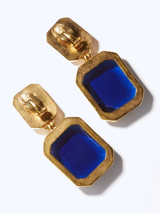 SAINT LAURENT ダブル オクタゴン レジンイヤリング