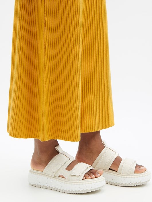 CHLOÉ リリー スエードフラットフォームサンダル