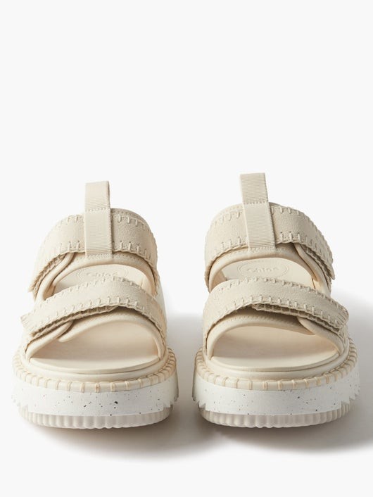 CHLOÉ リリー スエードフラットフォームサンダル