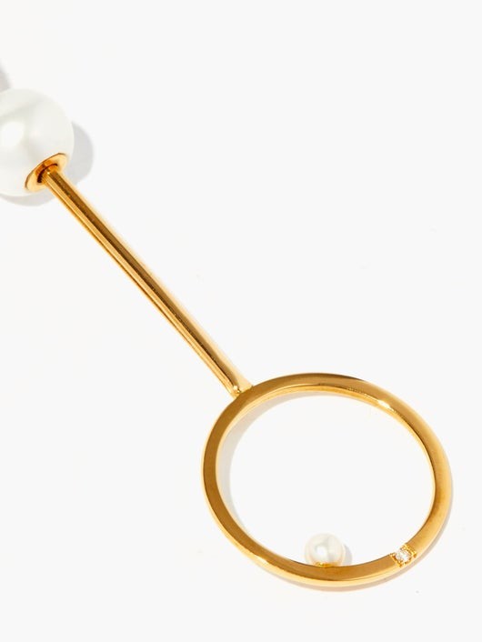 DELFINA DELETTREZ バブル パール＆ダイヤモンド ゴールドシングルピアス