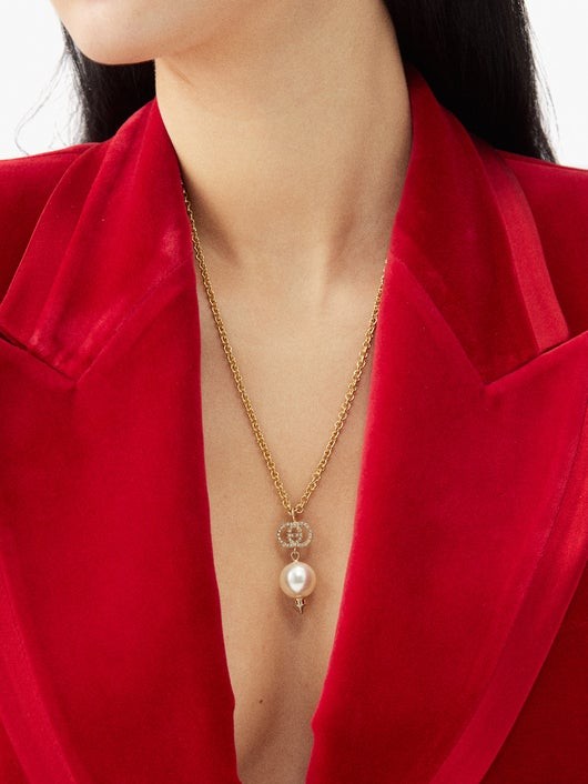 GUCCI パール インターロッキングG ネックレス