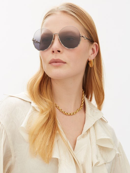 CHLOÉ EYEWEAR ソフィア ハーフリム ラウンドサングラス