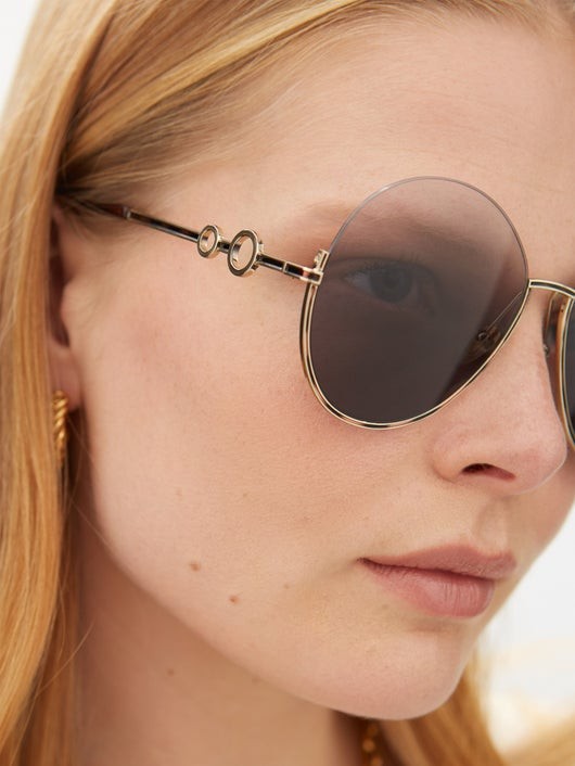 CHLOÉ EYEWEAR ソフィア ハーフリム ラウンドサングラス