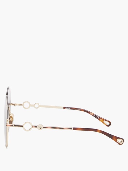 CHLOÉ EYEWEAR ソフィア ハーフリム ラウンドサングラス