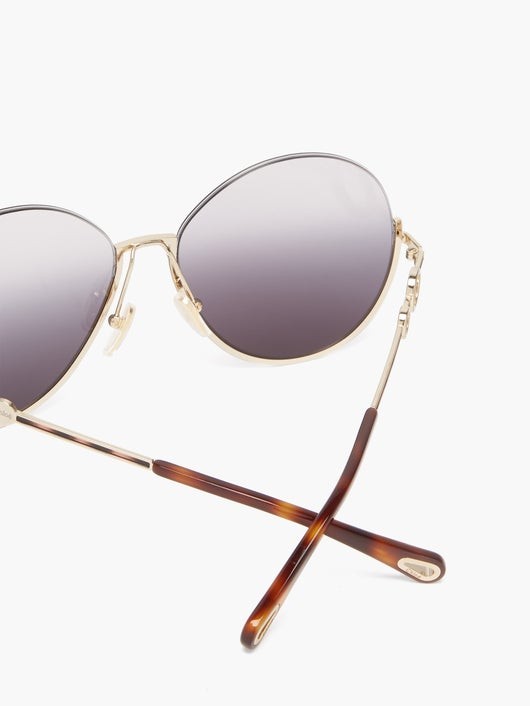 CHLOÉ EYEWEAR ソフィア ハーフリム ラウンドサングラス
