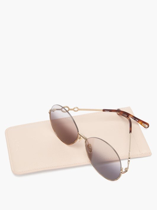 CHLOÉ EYEWEAR ソフィア ハーフリム ラウンドサングラス