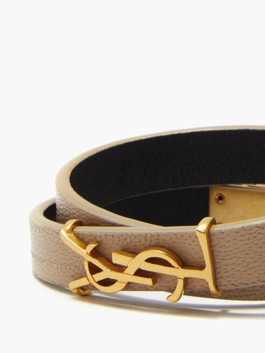 SAINT LAURENT レザーラップブレスレット