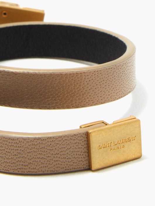 SAINT LAURENT レザーラップブレスレット