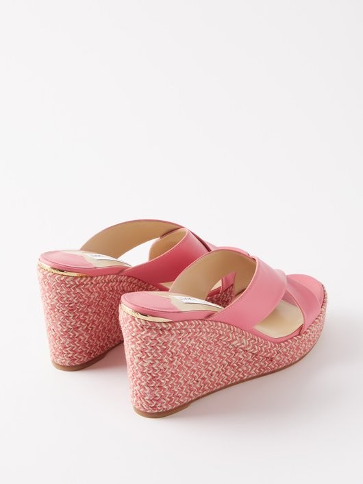 JIMMY CHOO ドヴィナ レザーウェッジミュール 100