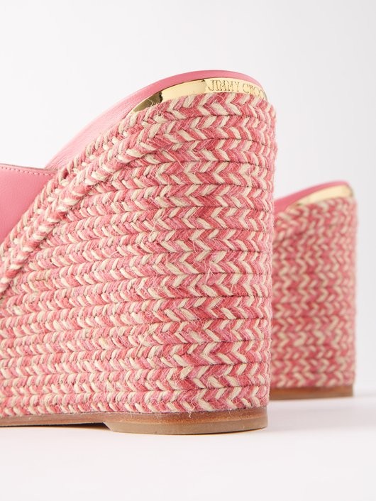 JIMMY CHOO ドヴィナ レザーウェッジミュール 100