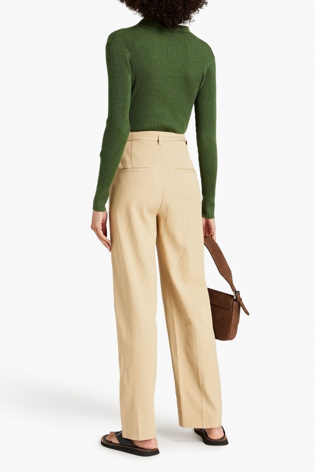VINCE. ツイル ワイドレッグパンツ タイフロント