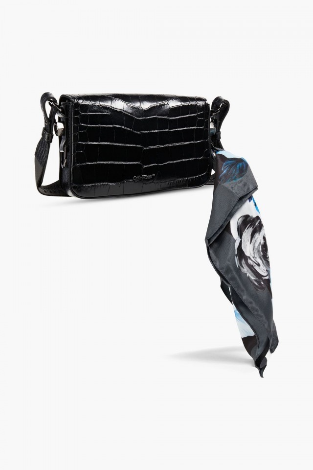 OFF-WHITE™ クロコ風レザー ショルダーバッグ