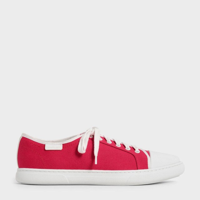 【2021 FALL 新作】リサイクルコットン ポインテッドトゥスニーカー / Recycled Cotton Pointed Toe Sneakers （Red）