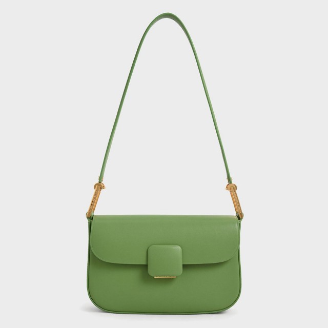 【2022 SPRING】コア スクエアプッシュロックショルダーバッグ / Koa Square Push-Lock Shoulder Bag （Green）