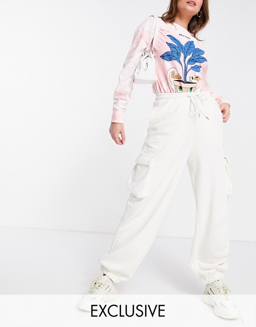 COLLUSION Unisex utility joggers in ecru | ASOS