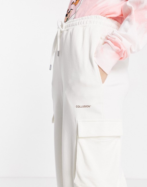 COLLUSION Unisex utility joggers in ecru | ASOS