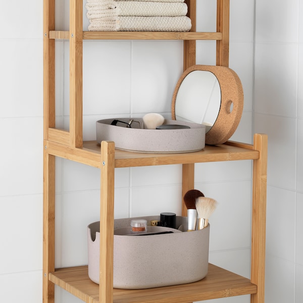 SAXBORGA サクスボルガ 収納ボックス ミラーのふた付き, プラスチック コルク, 24x17 cm - IKEA