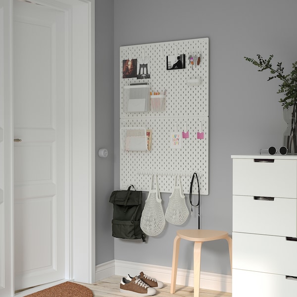 SKÅDIS スコーディス 有孔ボード, ホワイト, 76x56 cm - IKEA