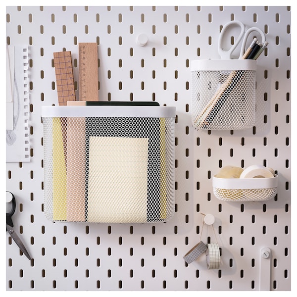 SKÅDIS スコーディス 収納バスケット3個セット, ホワイト - IKEA