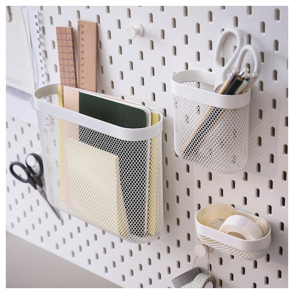 SKÅDIS スコーディス 収納バスケット3個セット, ホワイト - IKEA