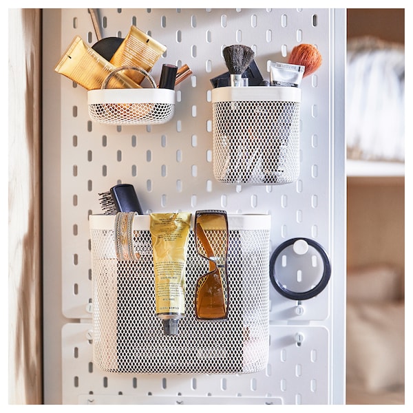 SKÅDIS スコーディス 収納バスケット3個セット, ホワイト - IKEA