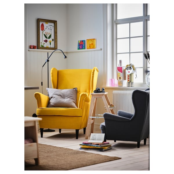 STRANDMON ストランドモン ウイングチェア, スキフテボー イエロー - IKEA