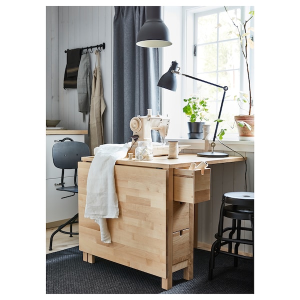 NORDEN ノールデン ゲートレッグテーブル, バーチ, 26/89/152x80 cm - IKEA
