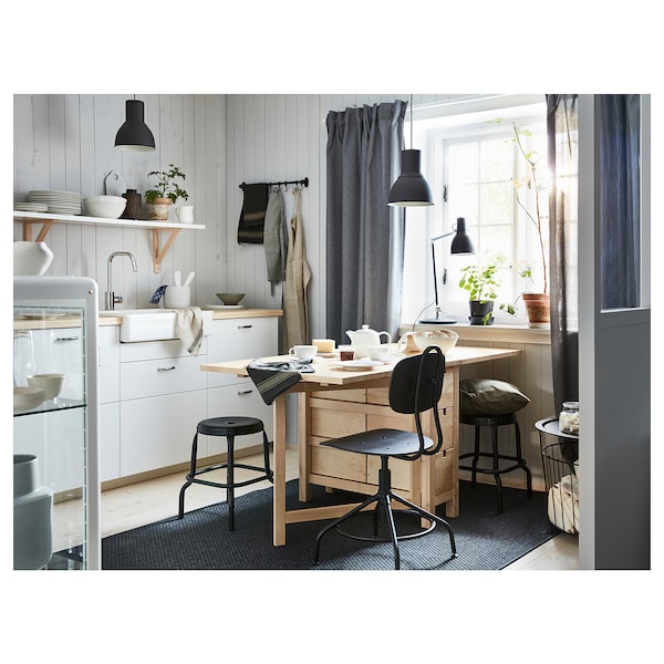 NORDEN ノールデン ゲートレッグテーブル, バーチ, 26/89/152x80 cm - IKEA