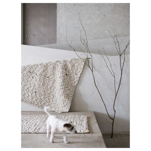 SVÄRDBORG スヴェルドボリ ラグ 平織り, ハンドメイド オフホワイト/マルチカラー, 133x195 cm - IKEA