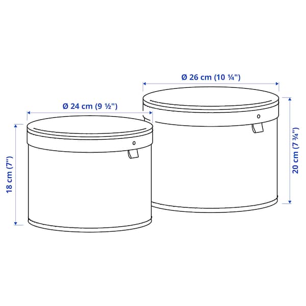 STUTERI ストゥッテリ 収納ボックス ふた付き 2点セット, ベージュ - IKEA