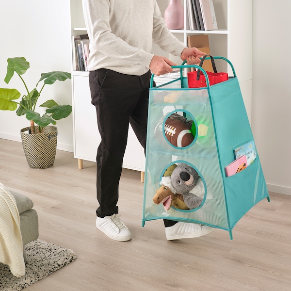 TIGERFINK ティゲルフィンク 収納 仕切り付き, ターコイズ - IKEA