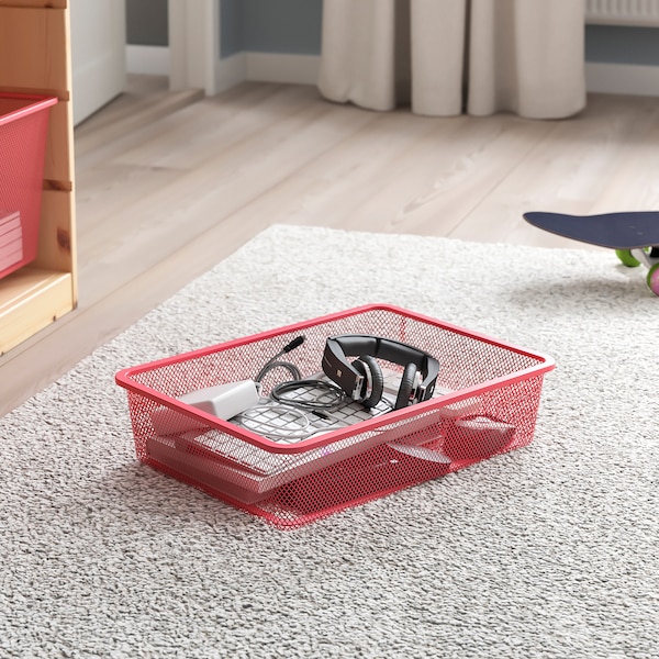 TROFAST トロファスト 収納コンビネーション, ライトホワイトステインパイン/ライトレッド, 93x44x53 cm - IKEA