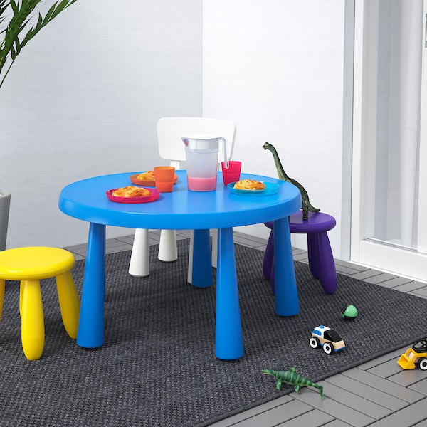 MAMMUT マンムット 子ども用テーブル, 室内/屋外用 ブルー, 85 cm - IKEA