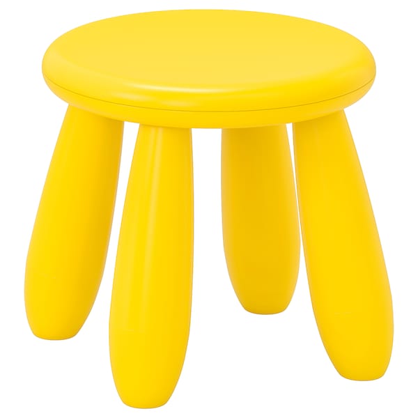 MAMMUT マンムット 子ども用スツール, 室内/屋外用, イエロー - IKEA